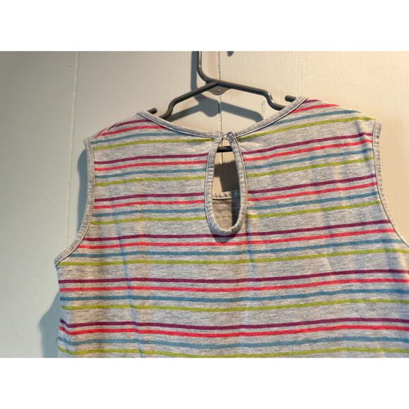 Four Hearts Girl's Gray Dress with Stripes Size 7 - Picture 3 of 4